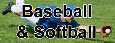 baseball bats, softball balls, catchers mitts