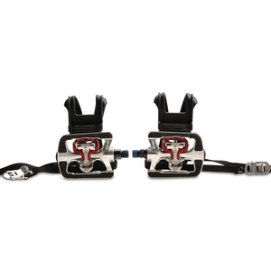JD Dual-Sided SPD Pedals for Spin Bikes - Silver/Red