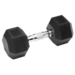 Rubber Hex Dumbell 10kg Single