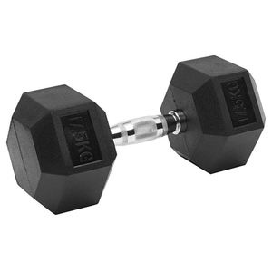 Rubber Hex Dumbell 17.5kg single