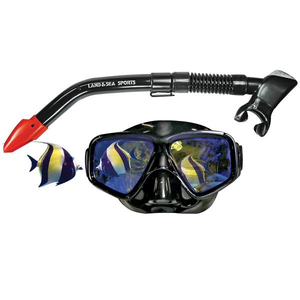 Land n Sea Black Mirror Silicone Mask-Snorkel Set