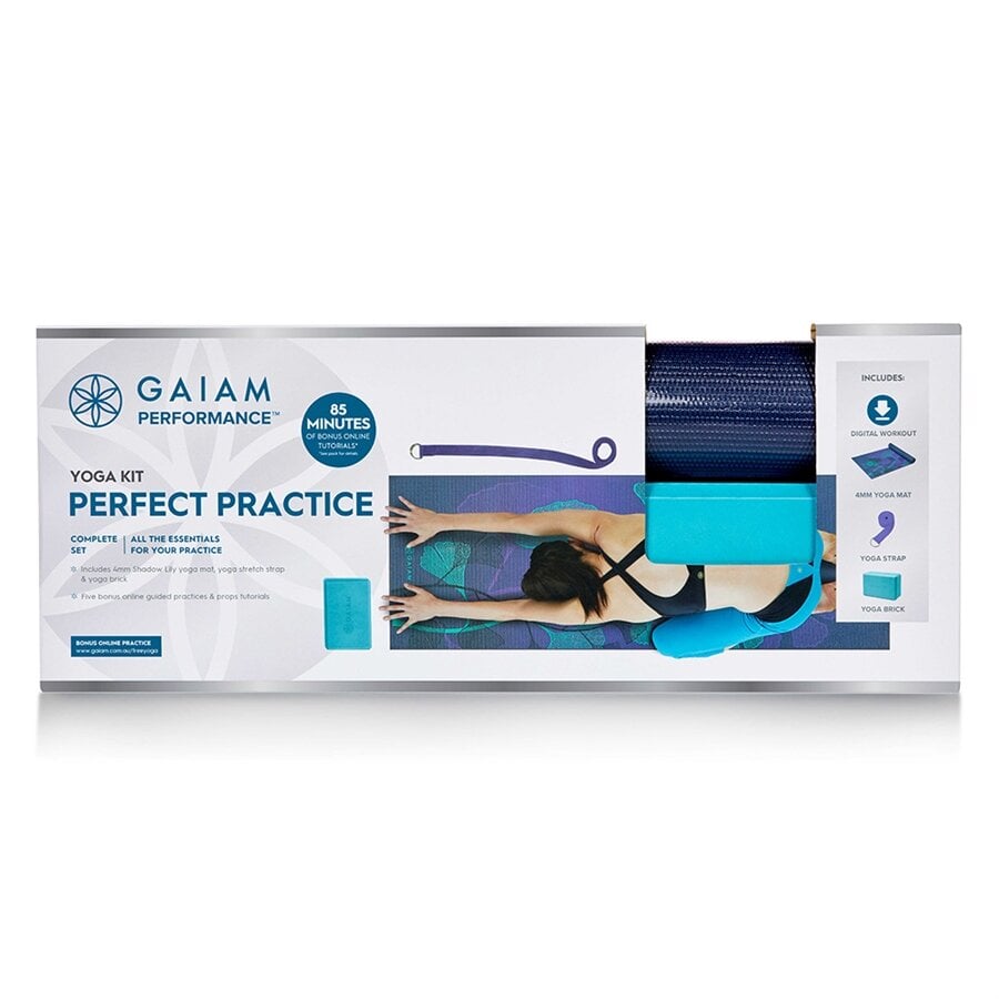 Gaiam Yoga Starter Kit w Mat Block Strap - Buy Online - Ph: 1800