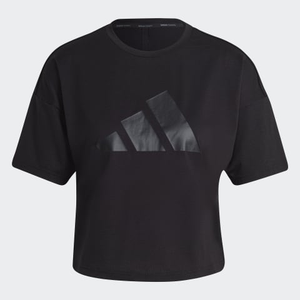 Adidas 3Stripe Logo Cropped T-Shirt Womens