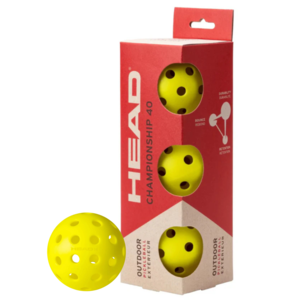 Head 3B Championship 40 Outdoor Pickleball Ball 3 Pack