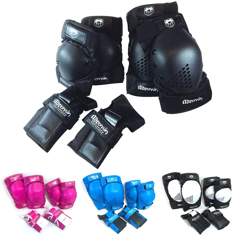 6pc Adrenalin Skateboard & Scooter Knee/Elbow Wrist Protection Set